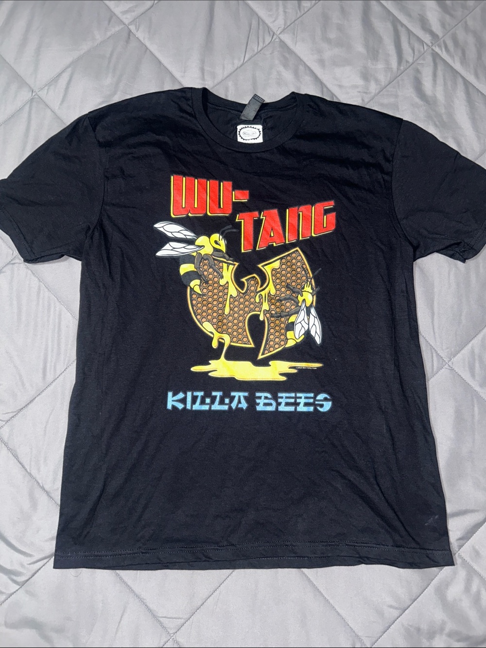 Nintendo Black Wu-Tang "Killa Bees" Graphic Tee with Yellow and Red Print
